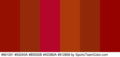 #961001 #932A0A #B5052B #AD380A #912808 #960200 Colors