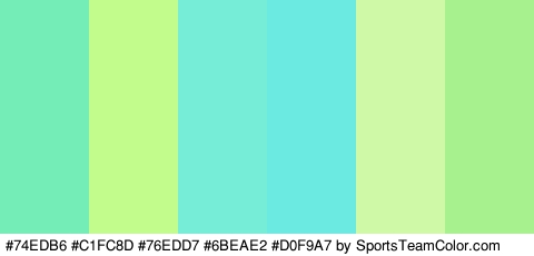 #74EDB6 #C1FC8D #76EDD7 #6BEAE2 #D0F9A7 #A7F28E Colors