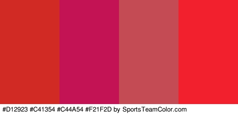 #D12923 #C41354 #C44A54 #F21F2D Colors