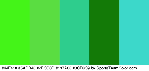 #44F418 #5ADD40 #2ECC8D #137A08 #3CD8C9 Colors