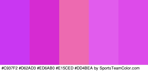 #C937F2 #D62AD3 #ED6AB0 #E15CED #DD4BEA Colors