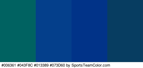 #006361 #043F8C #013389 #073D60 Colors