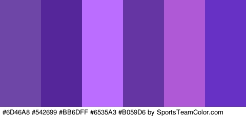 #6D46A8 #542699 #BB6DFF #6535A3 #B059D6 #6831C6 Colors