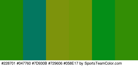 #228701 #047760 #7D930B #729606 #058E17 #338E05 Colors