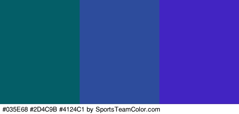 #035E68 #2D4C9B #4124C1 Colors