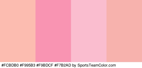 #FCBDB0 #F995B3 #F9BDCF #F7B2AD Colors