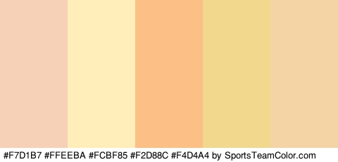 #F7D1B7 #FFEEBA #FCBF85 #F2D88C #F4D4A4 Colors