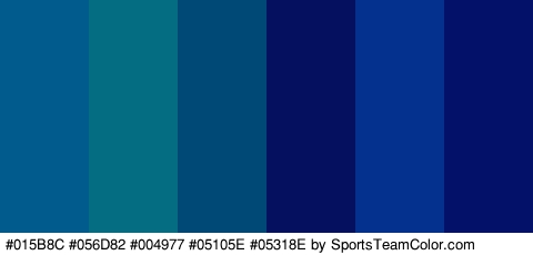 #015B8C #056D82 #004977 #05105E #05318E #041168 Colors