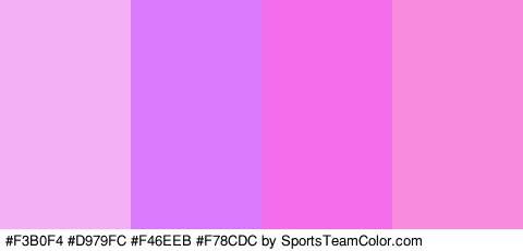 #F3B0F4 #D979FC #F46EEB #F78CDC Colors