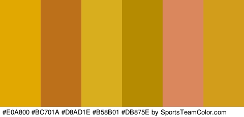 #E0A800 #BC701A #D8AD1E #B58B01 #DB875E #D19D1B Colors