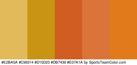 #E2BA5A #C99314 #D15D23 #DB7439 #E07A1A Colors