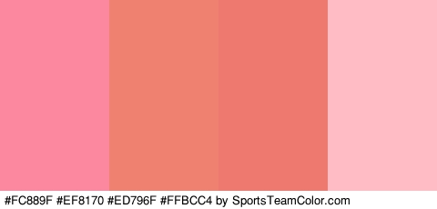 #FC889F #EF8170 #ED796F #FFBCC4 Colors