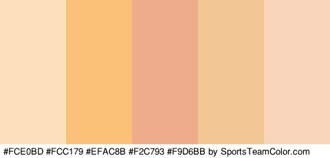 #FCE0BD #FCC179 #EFAC8B #F2C793 #F9D6BB Colors