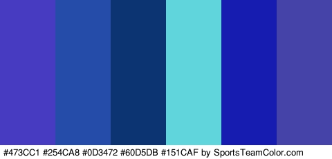 #473CC1 #254CA8 #0D3472 #60D5DB #151CAF #4543A8 Colors