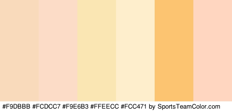 #F9DBBB #FCDCC7 #F9E6B3 #FFEECC #FCC471 #FFD7C1 Colors