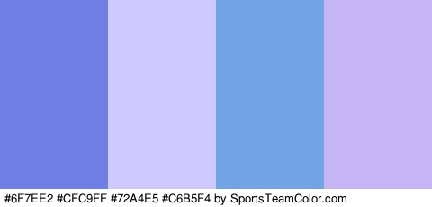 #6F7EE2 #CFC9FF #72A4E5 #C6B5F4 Colors