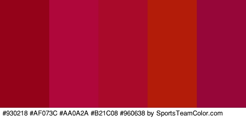 #930218 #AF073C #AA0A2A #B21C08 #960638 Colors