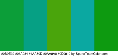 #0B9E39 #06A084 #4AA50D #0AA8A0 #0D9910 Colors