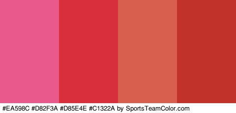 #EA598C #D82F3A #D85E4E #C1322A Colors