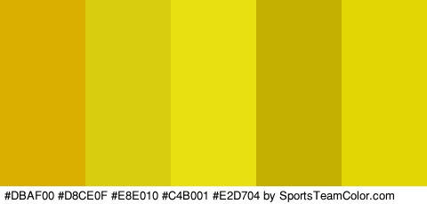 #DBAF00 #D8CE0F #E8E010 #C4B001 #E2D704 Colors