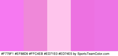 #F779F1 #EF88D9 #FFC4EB #ED71E0 #ED74E5 Colors