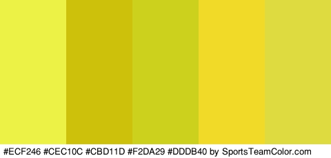 #ECF246 #CEC10C #CBD11D #F2DA29 #DDDB40 Colors