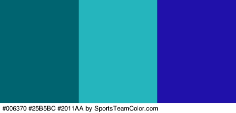 #006370 #25B5BC #2011AA Colors