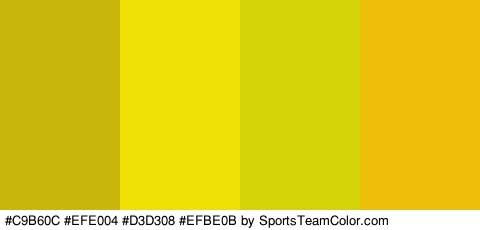 #C9B60C #EFE004 #D3D308 #EFBE0B Colors