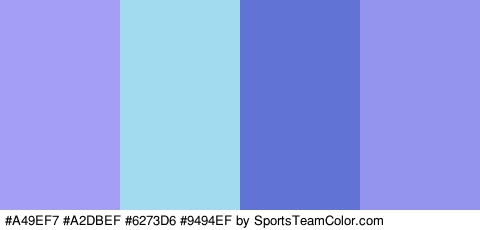 #A49EF7 #A2DBEF #6273D6 #9494EF Colors