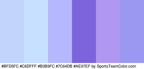 #BFD5FC #C6DFFF #B3B9FC #7C64DB #AE97EF #9997EF Colors