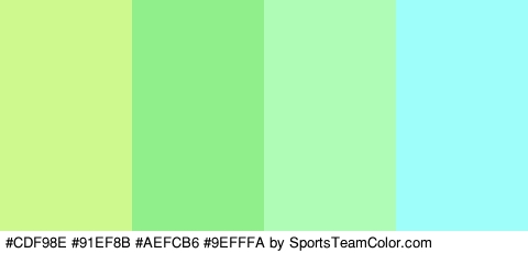 #CDF98E #91EF8B #AEFCB6 #9EFFFA Colors