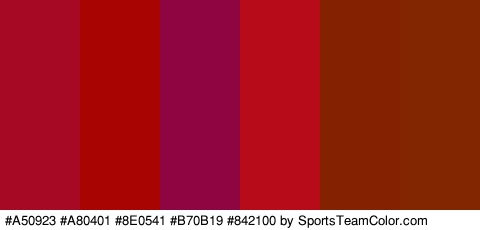 #A50923 #A80401 #8E0541 #B70B19 #842100 #822602 Colors