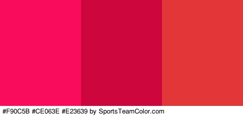 #F90C5B #CE063E #E23639 Colors