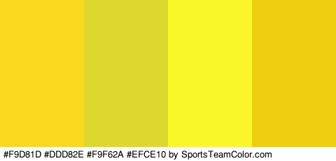 #F9D81D #DDD82E #F9F62A #EFCE10 Colors