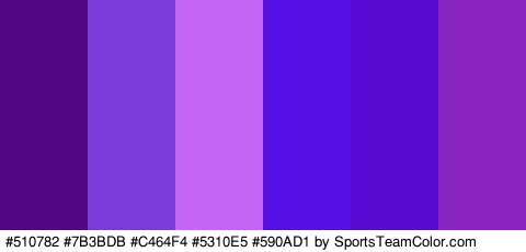 #510782 #7B3BDB #C464F4 #5310E5 #590AD1 #8924BF Colors