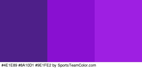 #4E1E89 #8A10D1 #9E1FE2 Colors