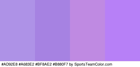 #AD92E8 #A683E2 #BF8AE2 #B880F7 Colors