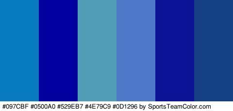 #097CBF #0500A0 #529EB7 #4E79C9 #0D1296 #153F84 Colors