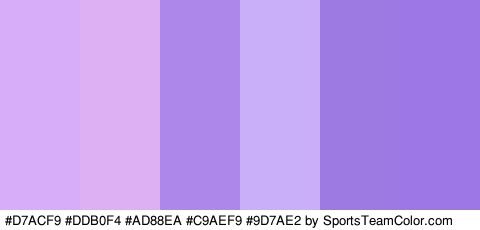 #D7ACF9 #DDB0F4 #AD88EA #C9AEF9 #9D7AE2 #9C77E5 Colors