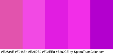 #E253AE #F248E4 #E21DE2 #F22EE8 #B300CE Colors