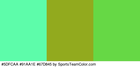 #5DFCAA #91AA1E #67D845 Colors