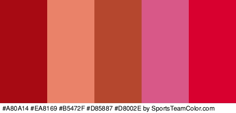 #A80A14 #EA8169 #B5472F #D85887 #D8002E Colors