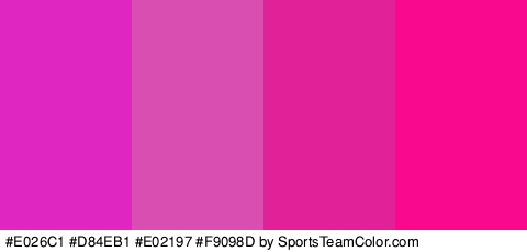 #E026C1 #D84EB1 #E02197 #F9098D Colors