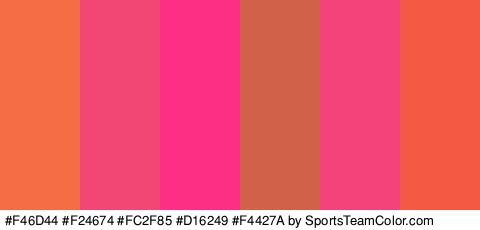 #F46D44 #F24674 #FC2F85 #D16249 #F4427A #F45944 Colors