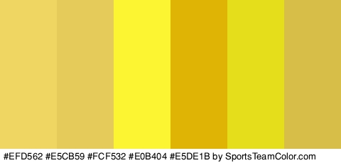 #EFD562 #E5CB59 #FCF532 #E0B404 #E5DE1B #D6BE48 Colors