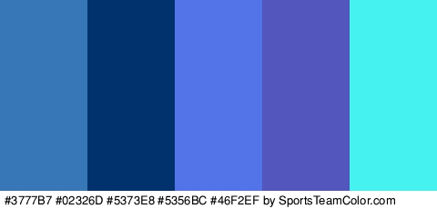 #3777B7 #02326D #5373E8 #5356BC #46F2EF Colors