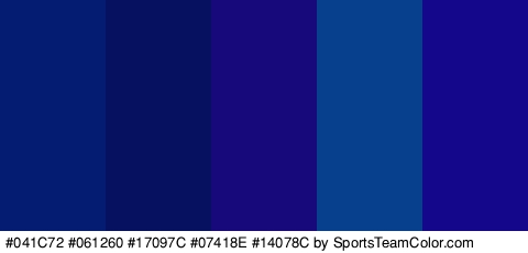 #041C72 #061260 #17097C #07418E #14078C Colors