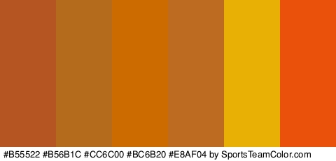 #B55522 #B56B1C #CC6C00 #BC6B20 #E8AF04 #EA520B Colors