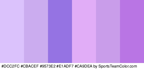 #DCC2FC #CBACEF #9573E2 #E1ADF7 #CA9DEA #BA75E5 Colors