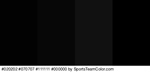 #020202 #070707 #111111 #000000 Colors